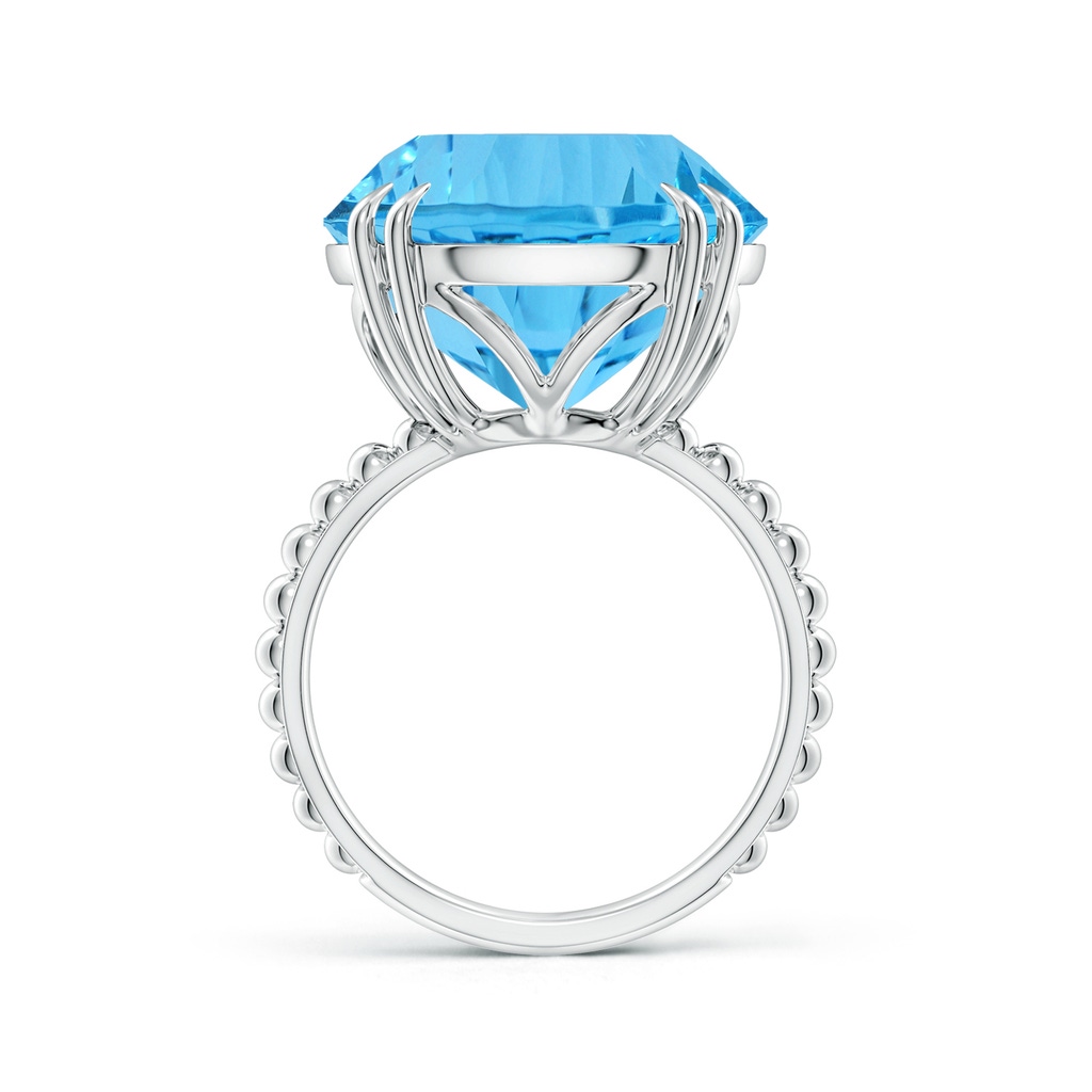 15.97x16.13x10.34mm AA GIA Certified Round Sky Blue Topaz Ring with Beaded Shank in White Gold Side 199