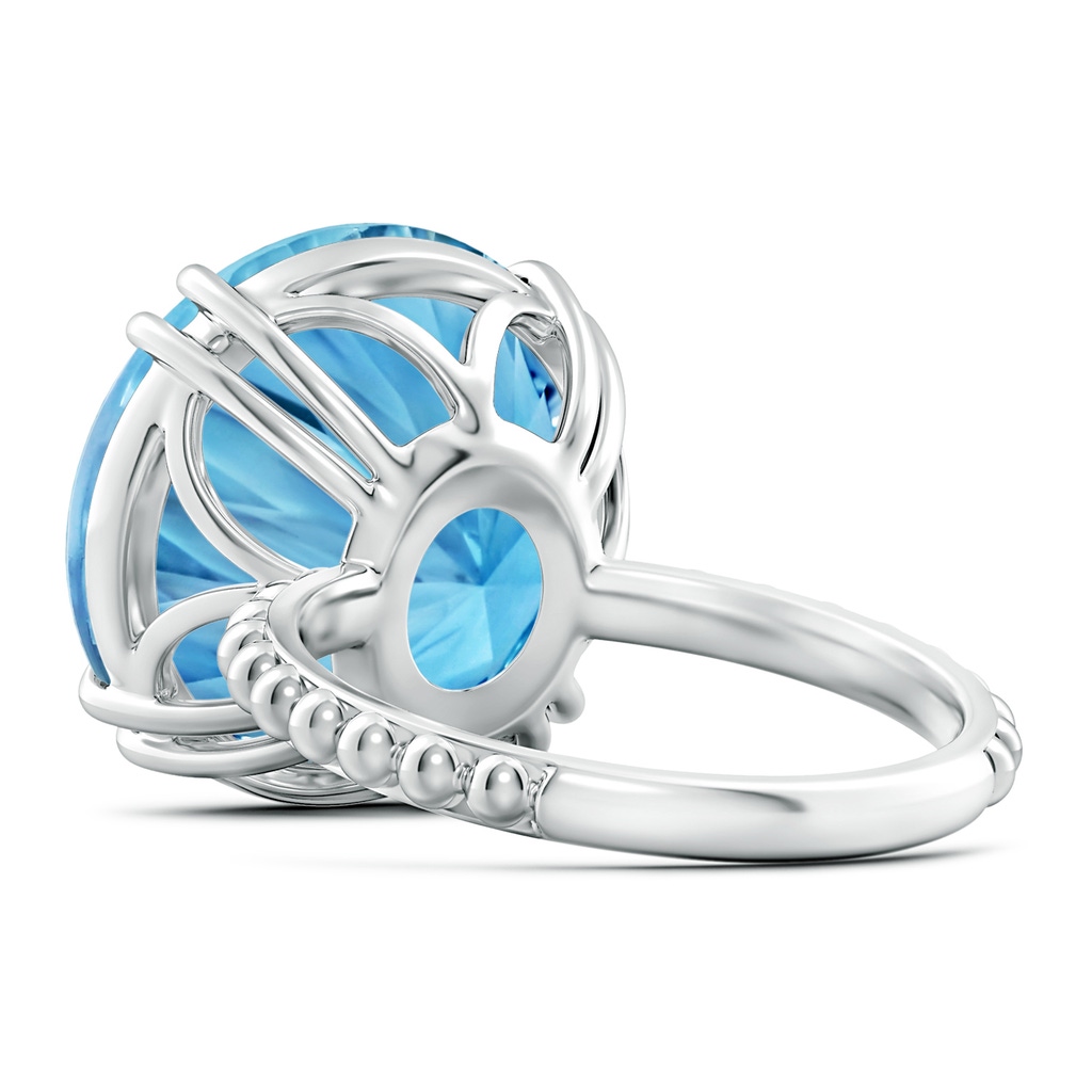 15.97x16.13x10.34mm AA GIA Certified Round Sky Blue Topaz Ring with Beaded Shank in White Gold Side 399