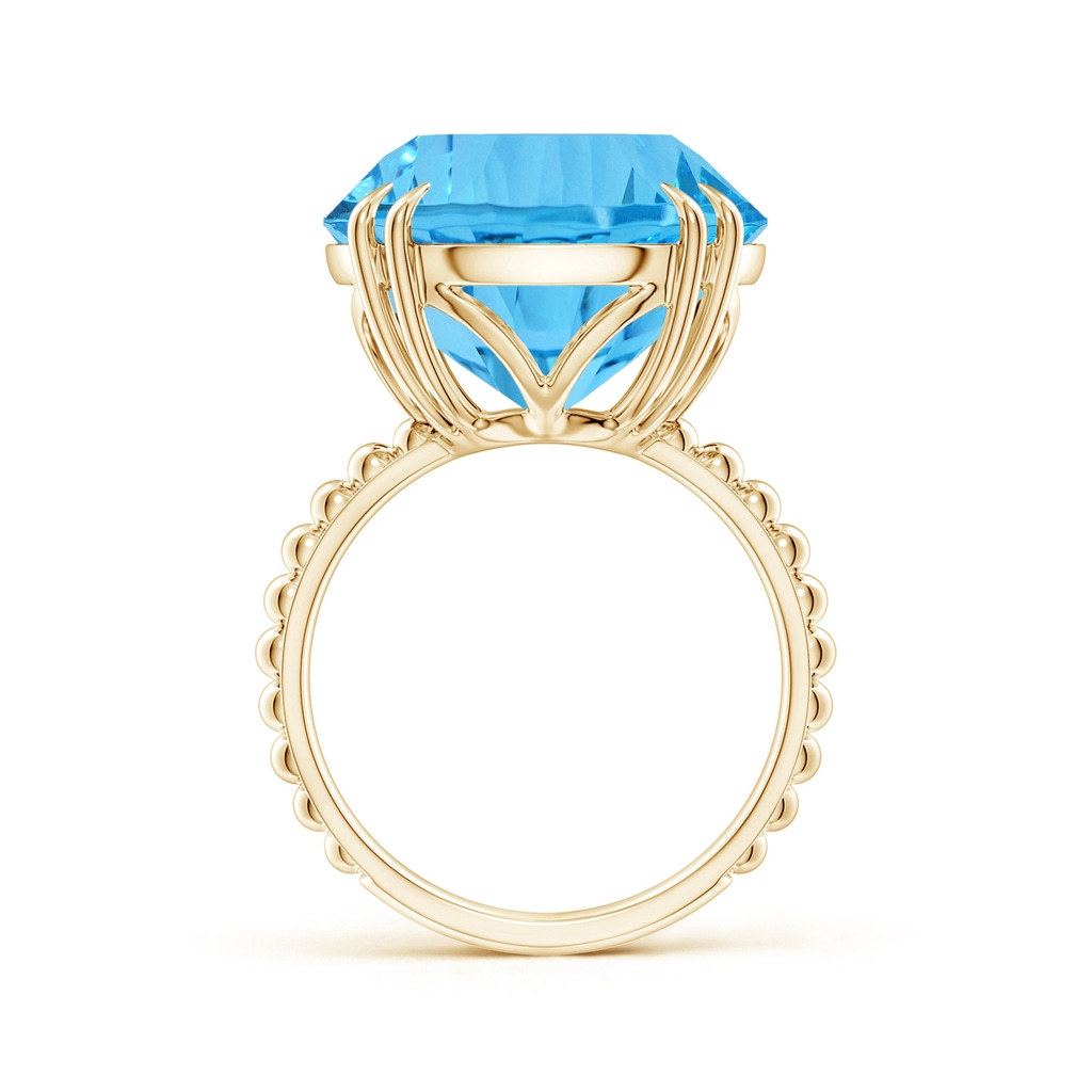 15.97x16.13x10.34mm AA GIA Certified Round Sky Blue Topaz Ring with Beaded Shank in Yellow Gold - side 199