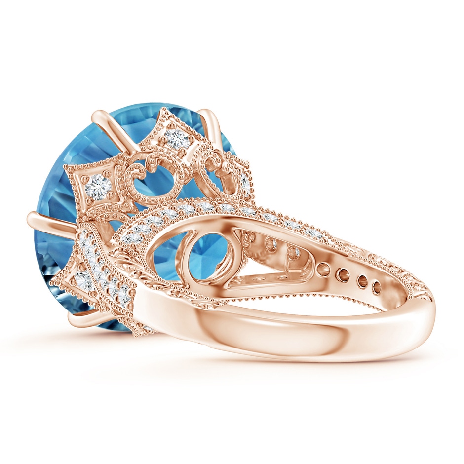 15.97x16.13x10.34mm AA GIA Certified Round Sky Blue Topaz Ring with Diamond Accents in Rose Gold side 399