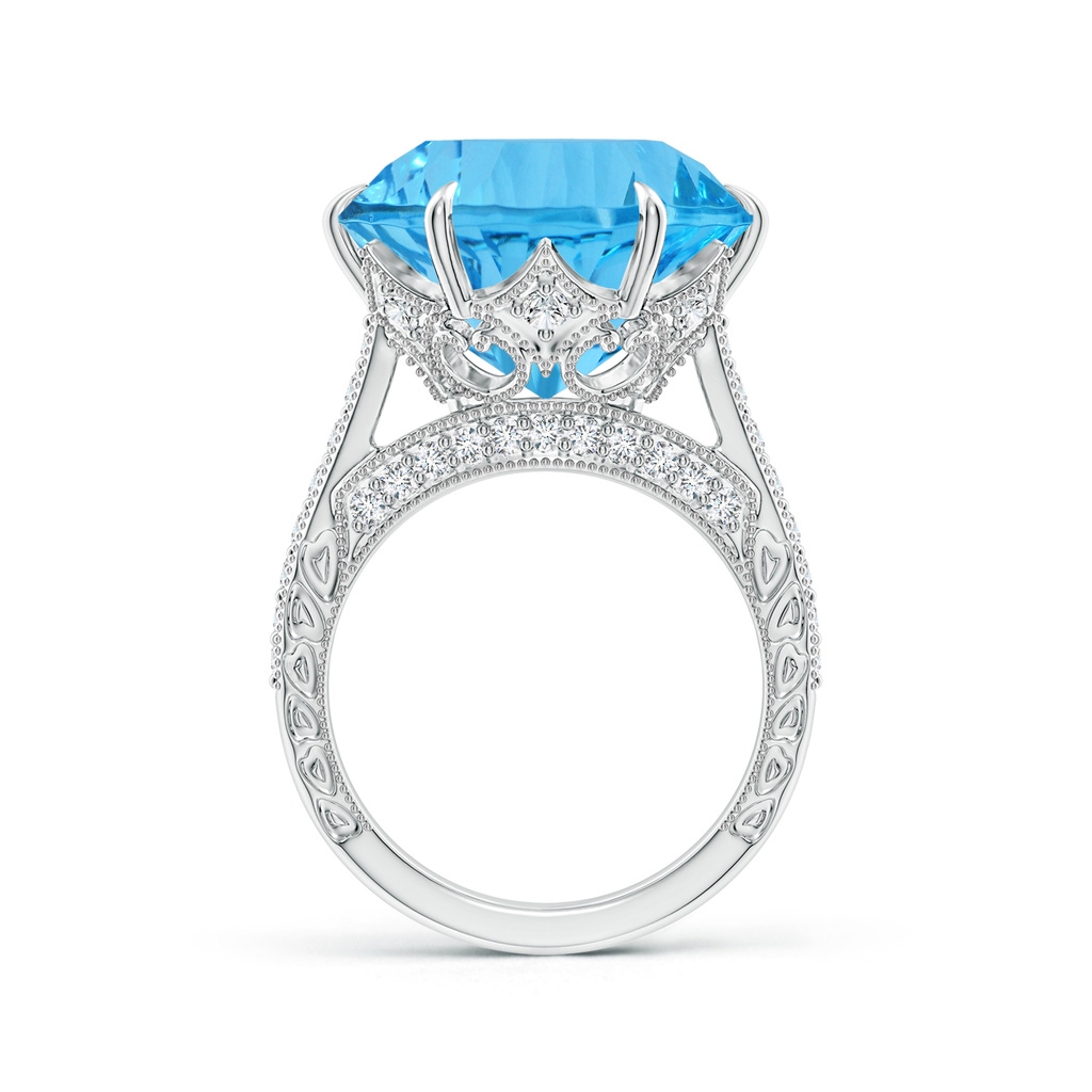 15.97x16.13x10.34mm AA GIA Certified Round Sky Blue Topaz Ring with Diamond Accents in White Gold Side 199