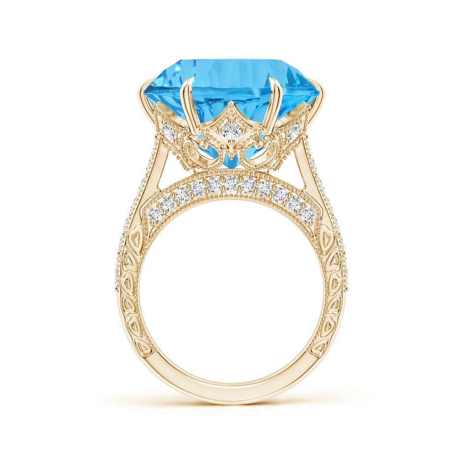 15.97x16.13x10.34mm AA GIA Certified Round Sky Blue Topaz Ring with Diamond Accents in Yellow Gold side 199