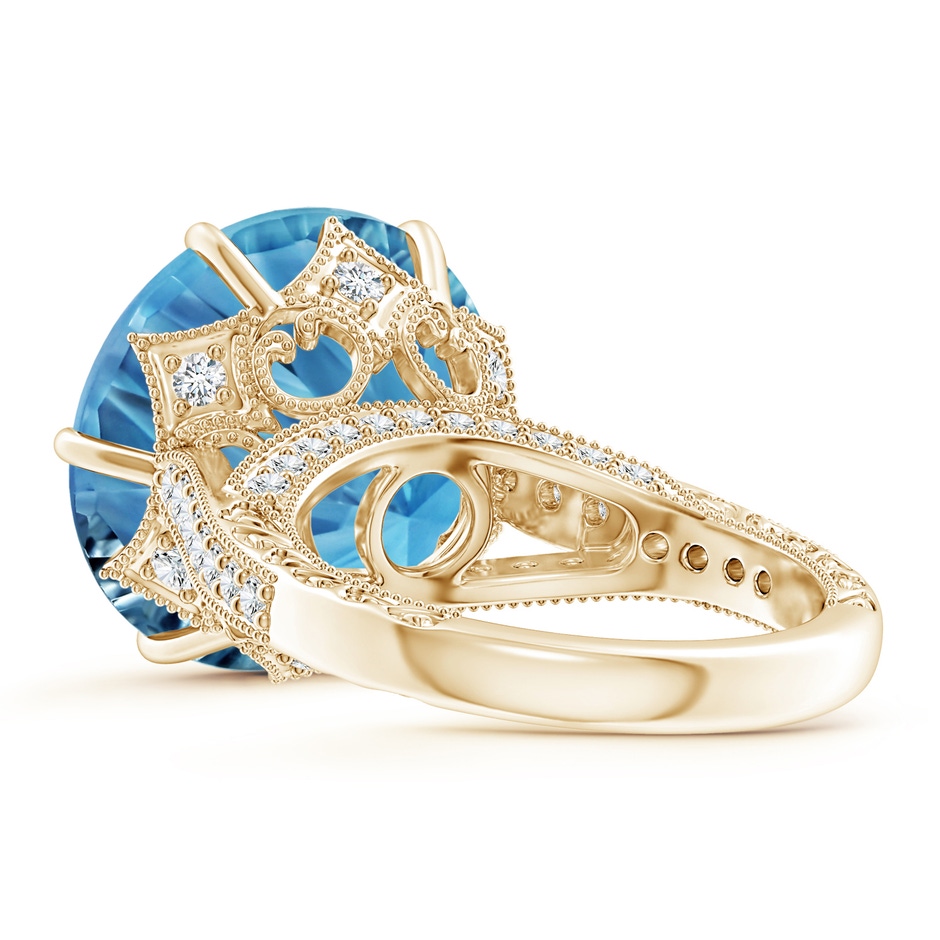15.97x16.13x10.34mm AA GIA Certified Round Sky Blue Topaz Ring with Diamond Accents in Yellow Gold side 399