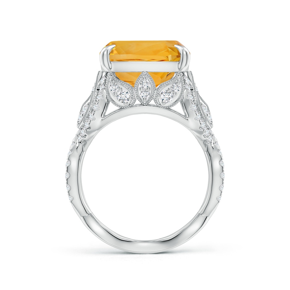 15.86x11.95x7.11mm A GIA Certified Cushion Citrine Twisted Shank Ring. in 18K White Gold side 399