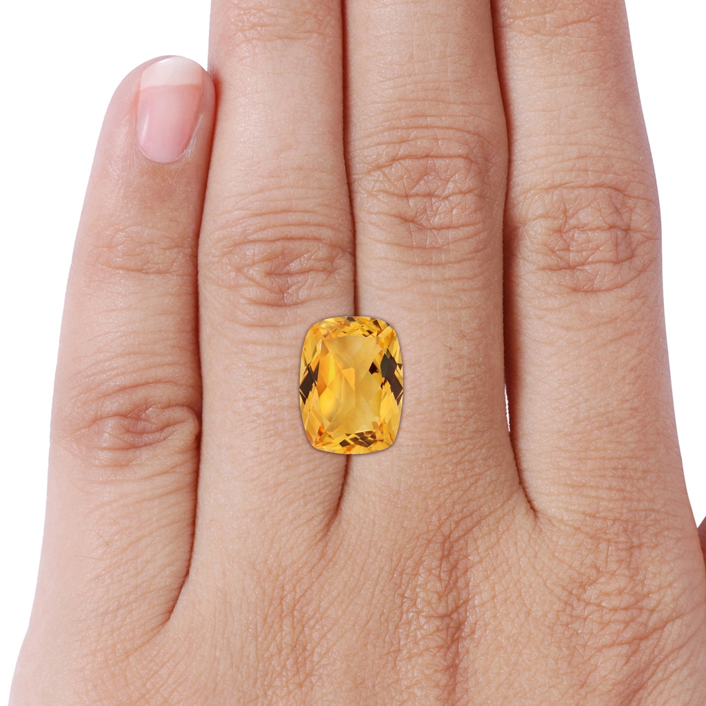 15.86x11.95x7.11mm A GIA Certified Cushion Citrine Twisted Shank Ring. in 18K White Gold Side 899