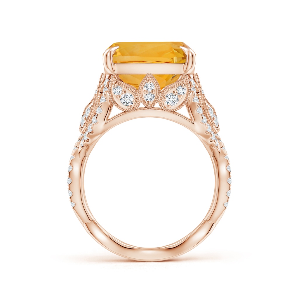 15.86x11.95x7.11mm A GIA Certified Cushion Citrine Twisted Shank Ring. in Rose Gold Side 399