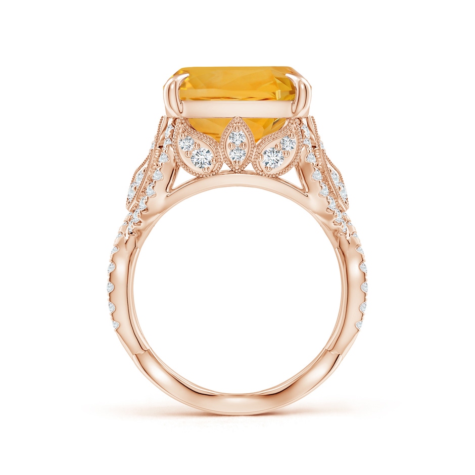 15.86x11.95x7.11mm A GIA Certified Cushion Citrine Twisted Shank Ring. in Rose Gold side 399