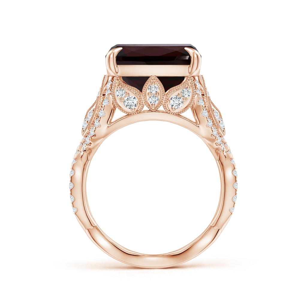 18x13.08x7.57mm AAA GIA Certified Rectangular Cushion Garnet Twisted Shank Ring in Rose Gold - side 199