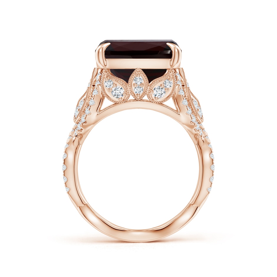 18x13.08x7.57mm AAA GIA Certified Rectangular Cushion Garnet Twisted Shank Ring in Rose Gold side 199