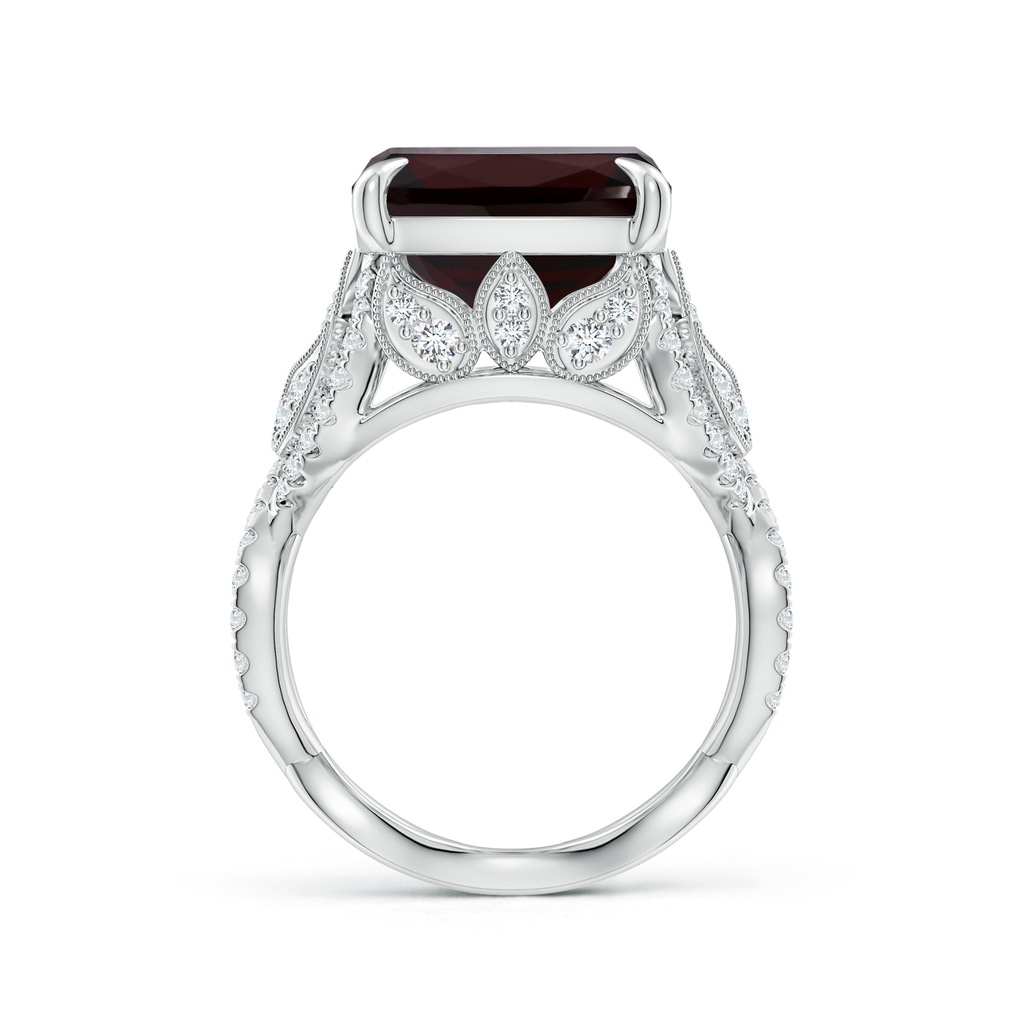 18x13.08x7.57mm AAA GIA Certified Rectangular Cushion Garnet Twisted Shank Ring in White Gold Side 199