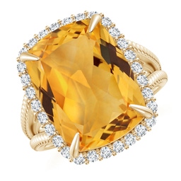 Halo Yellow Gold Citrine Rings