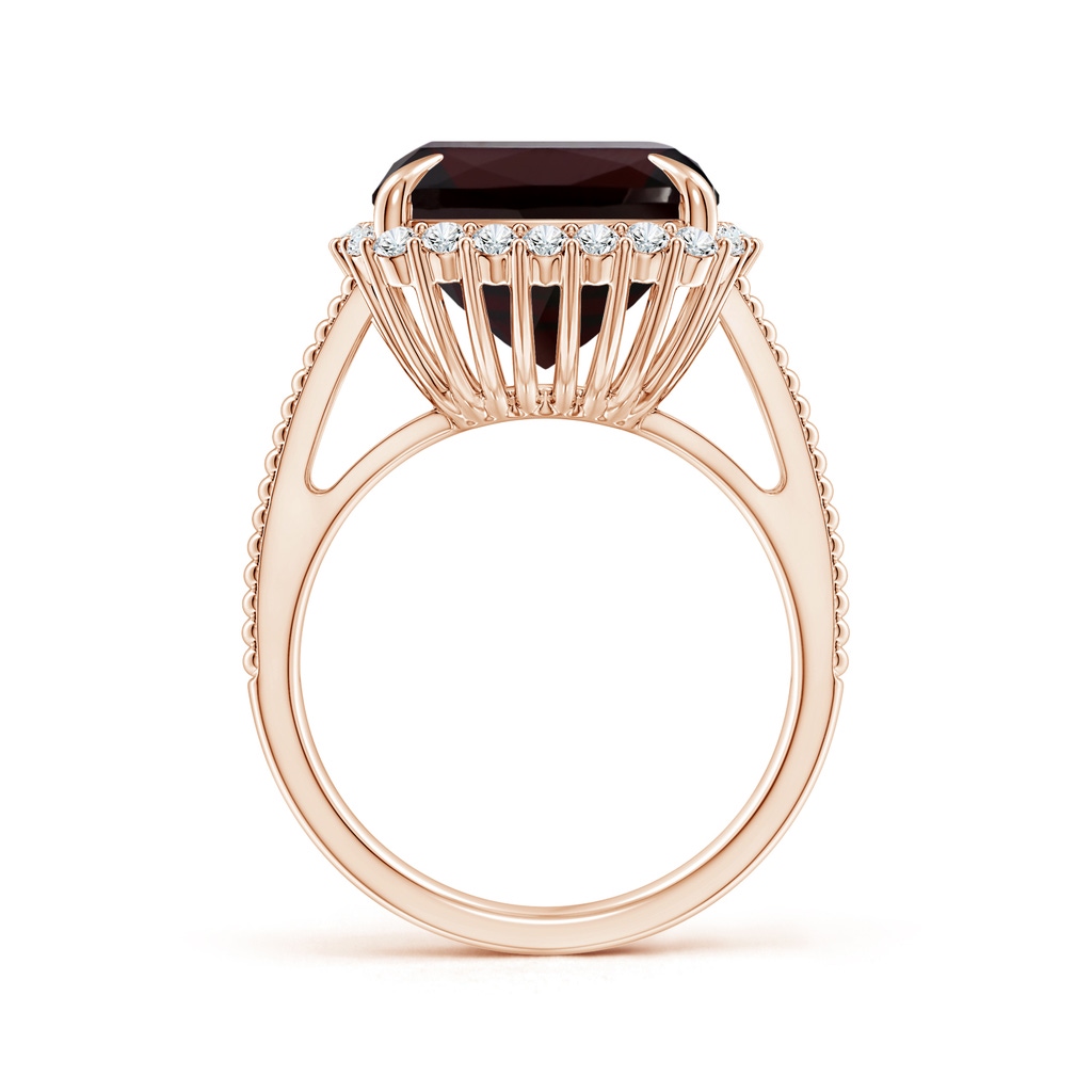 18x13.08x7.57mm AAA GIA Certified GIA Certified Rectangular Cushion Garnet Split Shank Halo Ring in Rose Gold - side 199