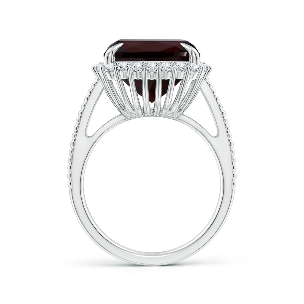 18x13.08x7.57mm AAA GIA Certified GIA Certified Rectangular Cushion Garnet Split Shank Halo Ring in White Gold - side 199