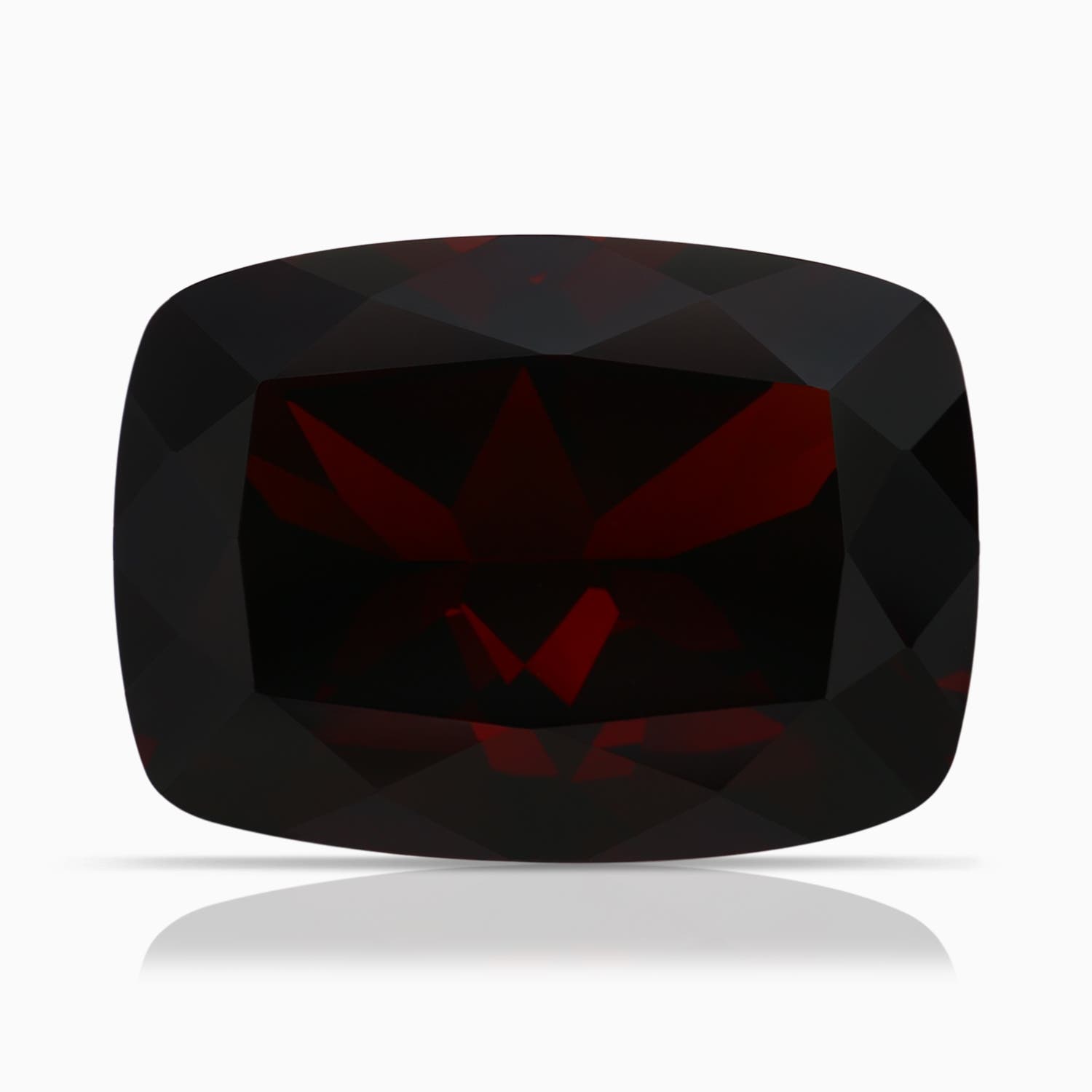 18x13.08x7.57mm AAA GIA Certified GIA Certified Rectangular Cushion Garnet Split Shank Halo Ring in White Gold - stone