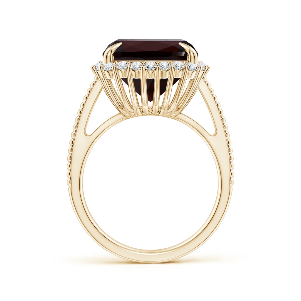 18x13.08x7.57mm AAA GIA Certified GIA Certified Rectangular Cushion Garnet Split Shank Halo Ring in Yellow Gold - side 199