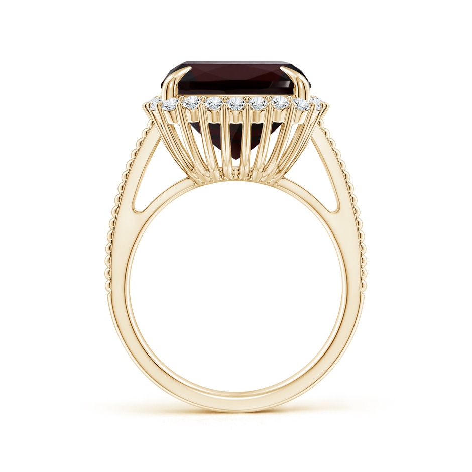 18x13.08x7.57mm AAA GIA Certified GIA Certified Rectangular Cushion Garnet Split Shank Halo Ring in Yellow Gold side 199