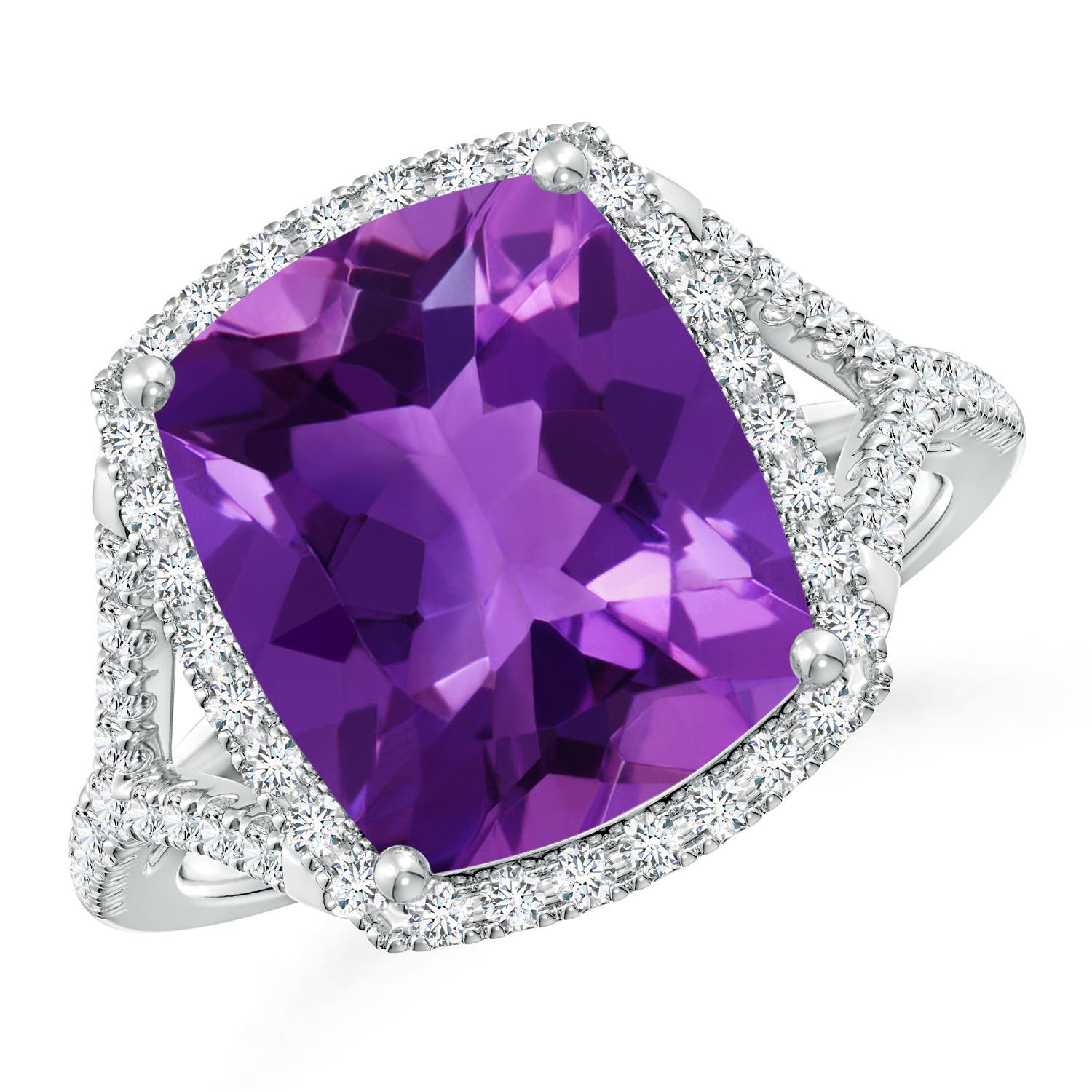 AAAA - Amethyst / 5.07 CT / 14 KT White Gold