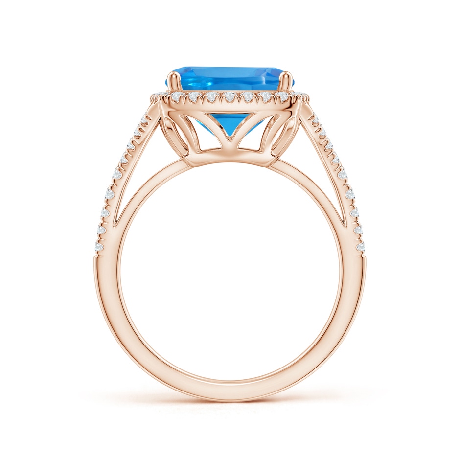 12.06x9.92x6.12mm AAAA GIA Certified Rectangular Cushion Swiss Blue Topaz Split Shank Ring in Rose Gold side 199