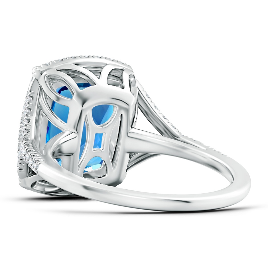 12.06x9.92x6.12mm AAAA GIA Certified Rectangular Cushion Swiss Blue Topaz Split Shank Ring in White Gold side 399