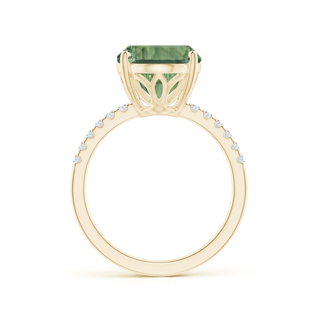 14.20x10.12x7.01mm AAAA GIA Certified Oval Green Amethyst Ring with Diamond Accents in Yellow Gold Side 399