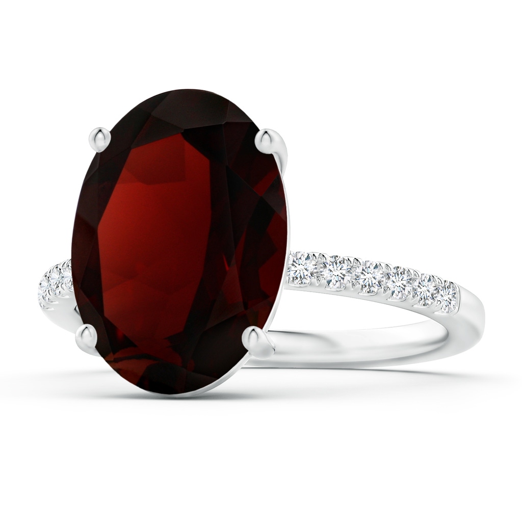 14.15x10.09x6.12mm AAA GIA Certified Oval Garnet Ring with Diamond Accents in P950 Platinum 