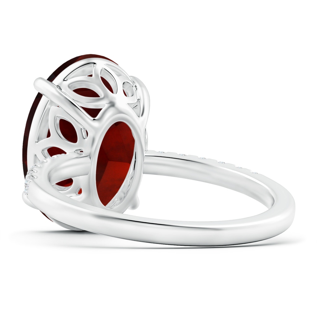 14.15x10.09x6.12mm AAA GIA Certified Oval Garnet Ring with Diamond Accents in P950 Platinum Side-4