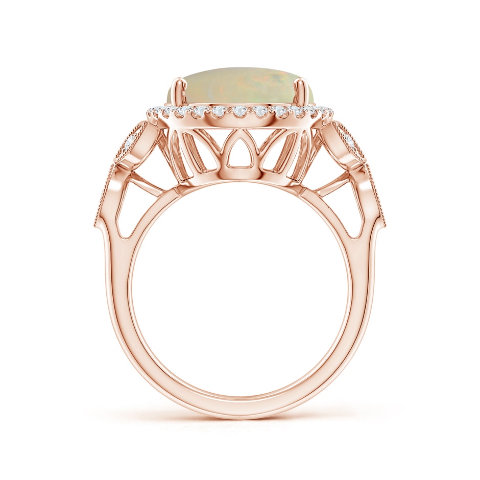 14.26x10.30x4.76mm A GIA Certified Vintage Inspired Oval Opal Halo Ring in 18K Rose Gold side 199