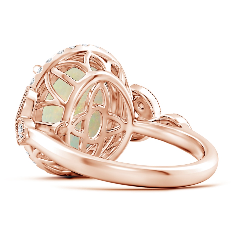 14.26x10.30x4.76mm A GIA Certified Vintage Inspired Oval Opal Halo Ring in 18K Rose Gold side 399