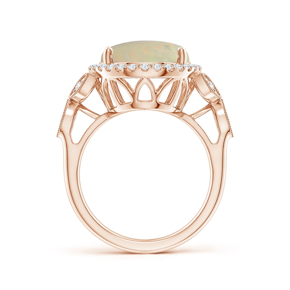 14.26x10.30x4.76mm A GIA Certified Vintage Inspired Oval Opal Halo Ring in Rose Gold side 199