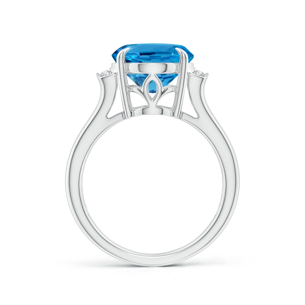 14.11x10.13x6.15mm AAA GIA Certified Oval Swiss Blue Topaz Ring with Diamond Accents. in White Gold Side 399