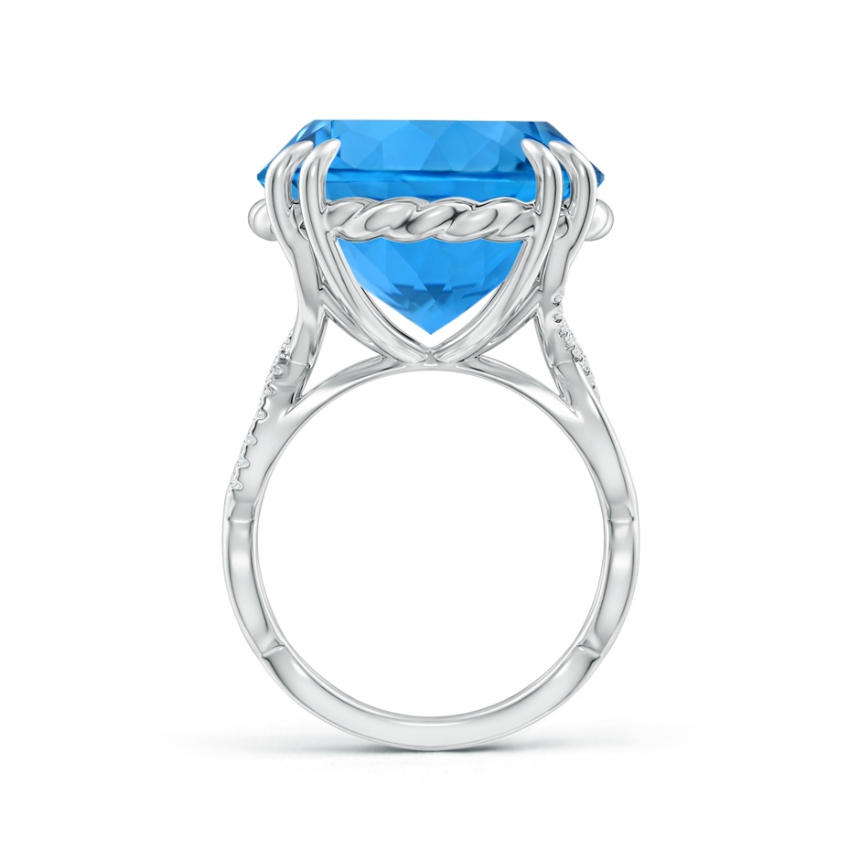 16.99-17.07x9.72mm AAAA GIA Certified Swiss Blue Topaz Crossover Cocktail Ring in 18K White Gold product image