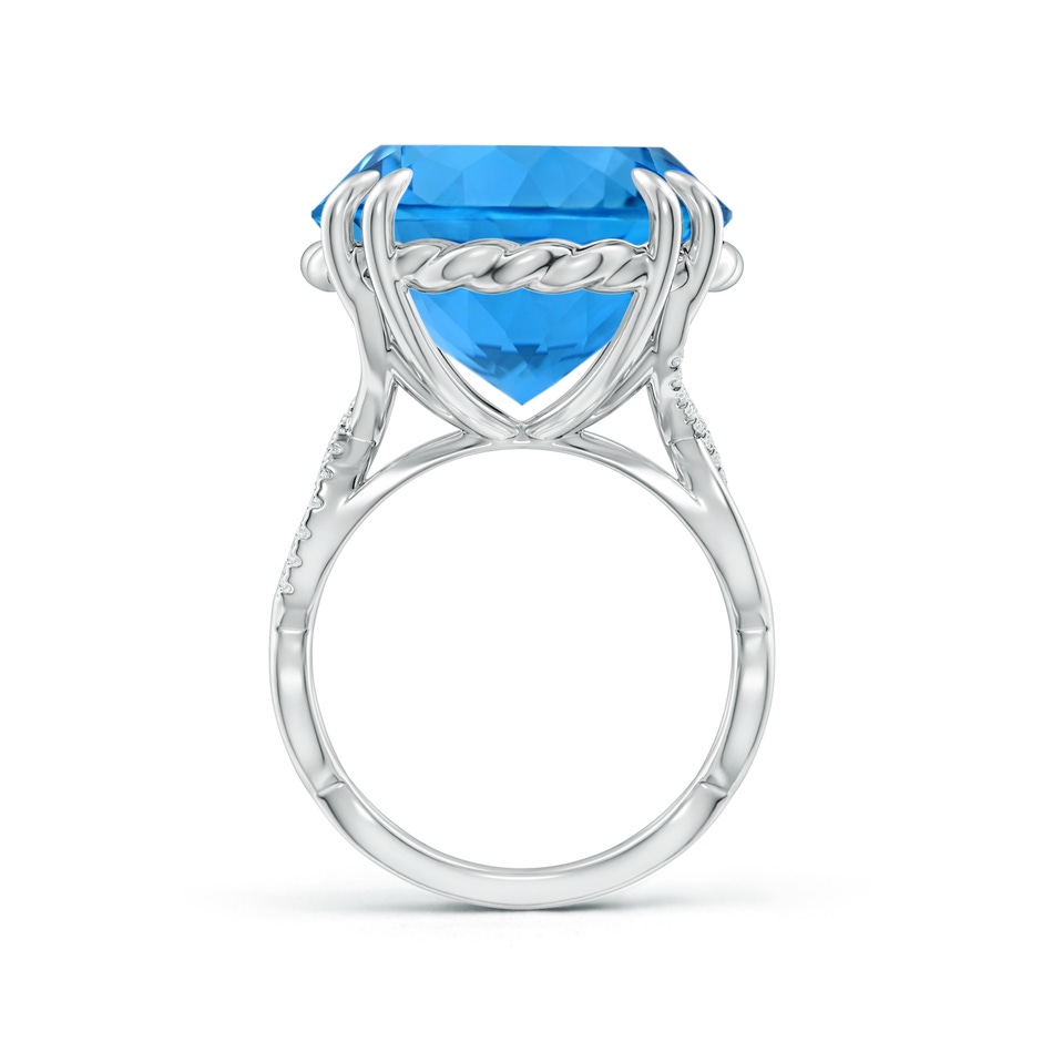 16.99-17.07x9.72mm AAAA GIA Certified Swiss Blue Topaz Crossover Cocktail Ring in White Gold product image