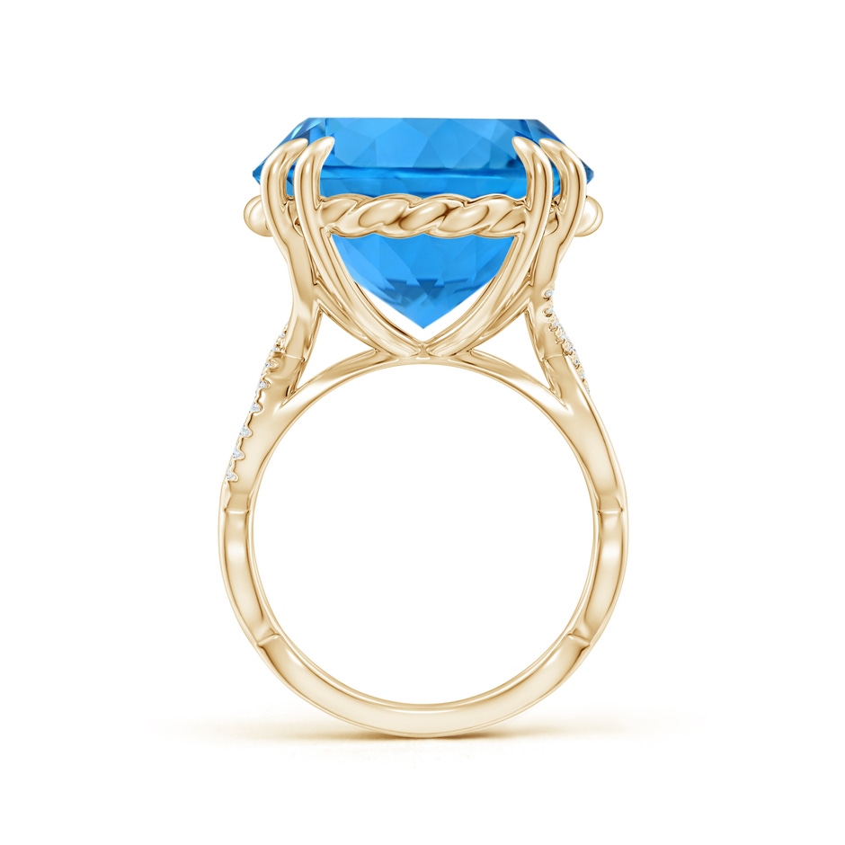 16.99-17.07x9.72mm AAAA GIA Certified Swiss Blue Topaz Crossover Cocktail Ring in Yellow Gold product image