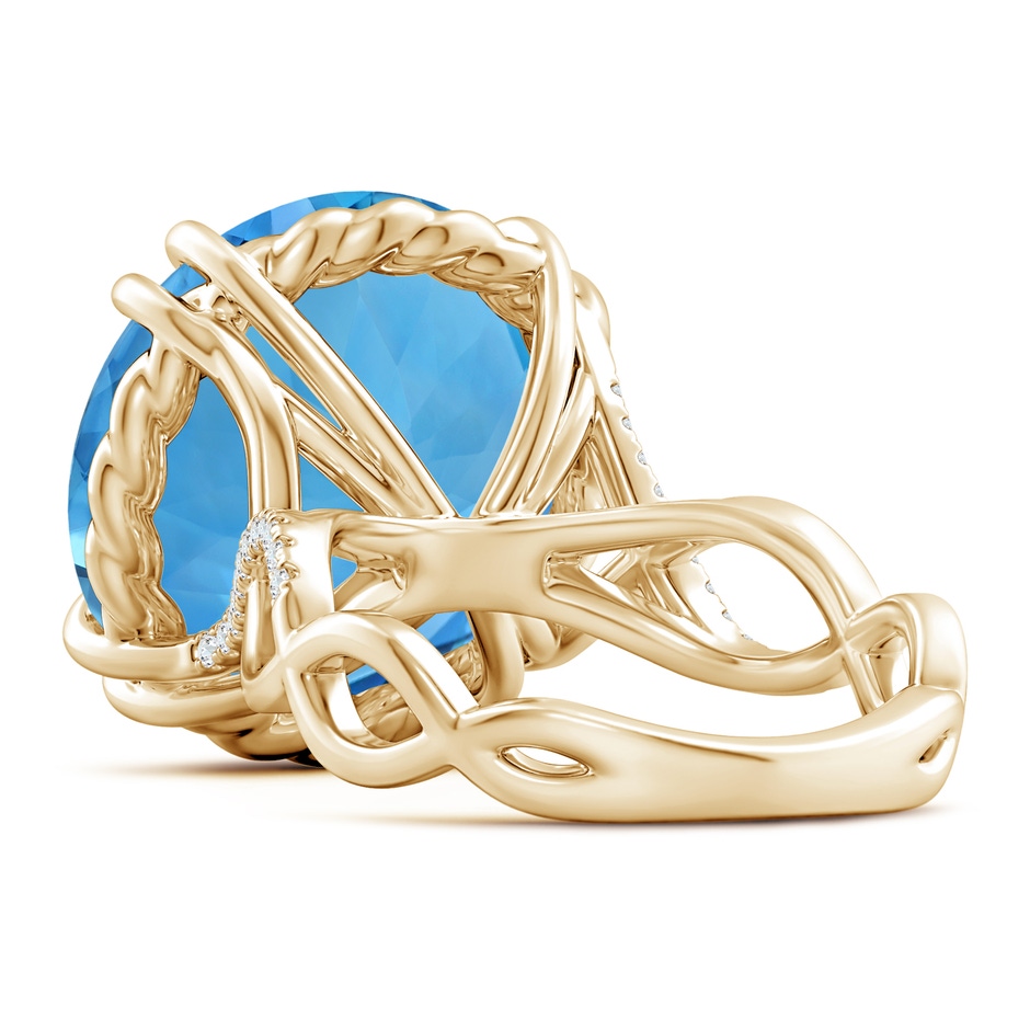 16.99-17.07x9.72mm AAAA GIA Certified Swiss Blue Topaz Crossover Cocktail Ring in Yellow Gold product image