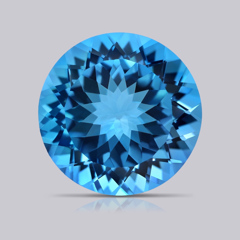 16.99-17.07x9.72mm AAAA GIA Certified Round Swiss Blue Topaz Double Halo Ring - 20.3 CT TW in White Gold product image