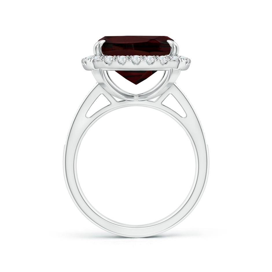 15x12.7mm A GIA Certified Garnet Two Tone Cocktail Ring with Halo in 18K White Gold side-1