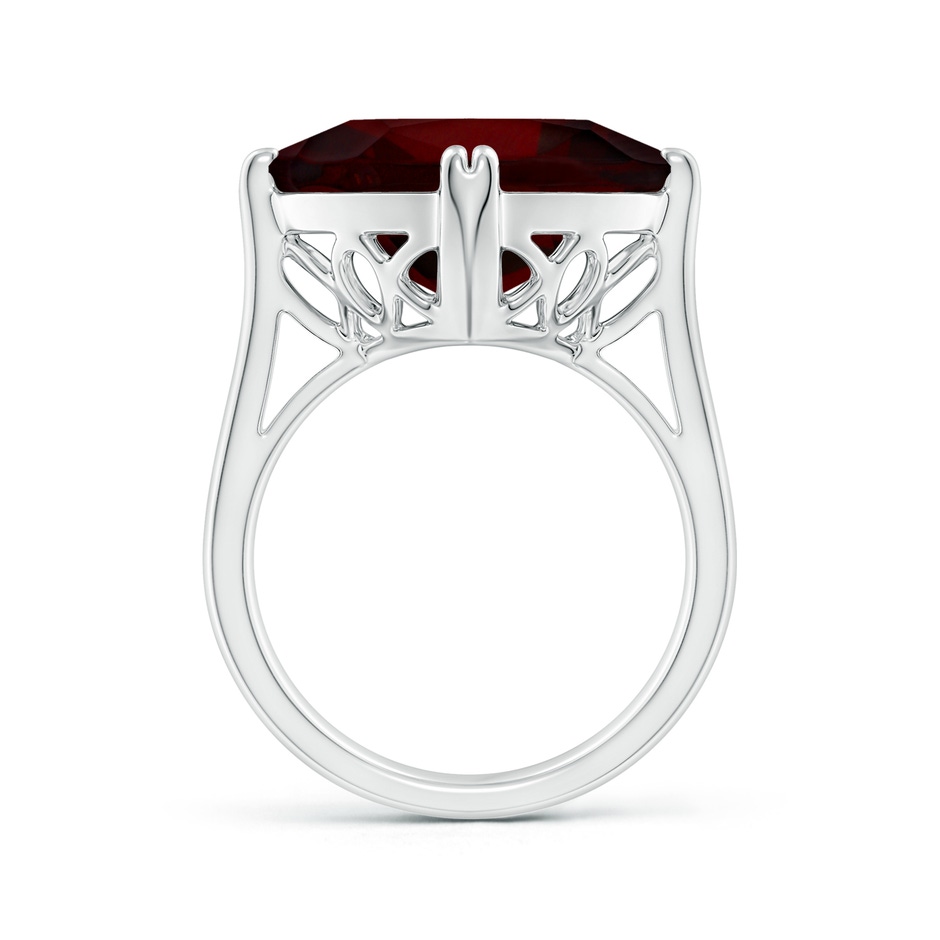 14.04x14.02x8.25mm AAAA GIA Certified Cushion Garnet Solitaire Cocktail Ring - 12.4 CT TW in 18K White Gold Side 399