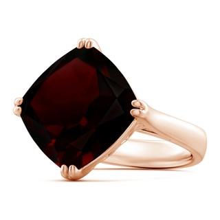 14.04x14.02x8.25mm AAAA GIA Certified Cushion Garnet Solitaire Cocktail Ring - 12.4 CT TW in Rose Gold
