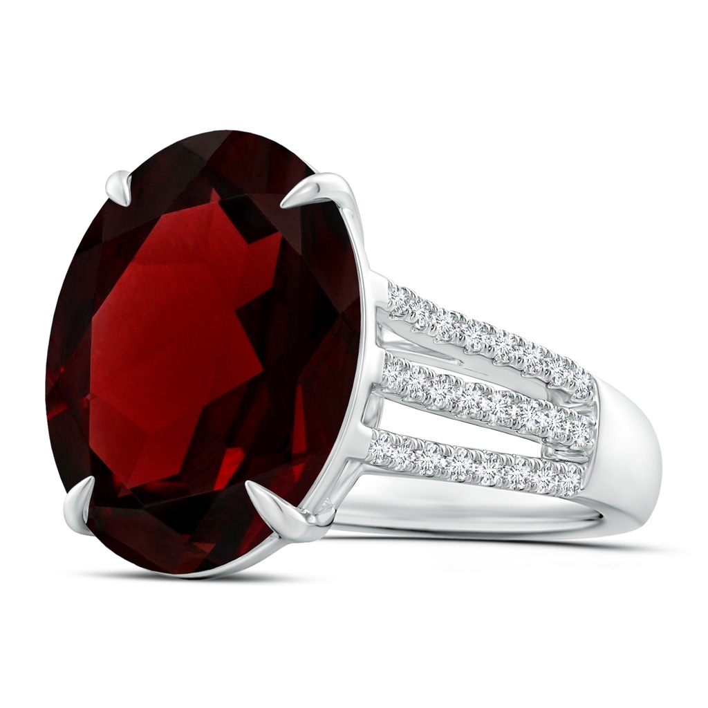 16.07x12.05x6.88mm AAA GIA Certified Oval Garnet Triple Shank Ring with Diamonds in White Gold Side 199