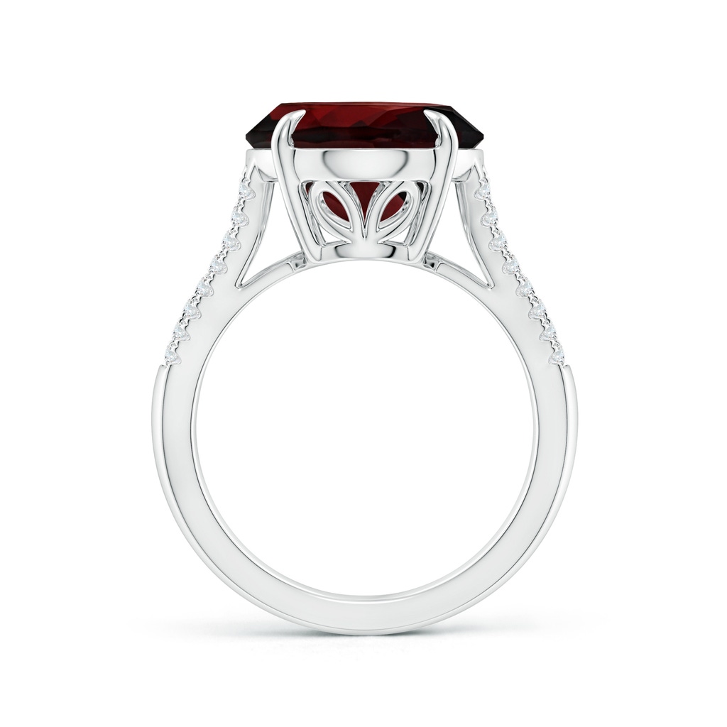 16.07x12.05x6.88mm AAA GIA Certified Oval Garnet Triple Shank Ring with Diamonds in White Gold Side 399