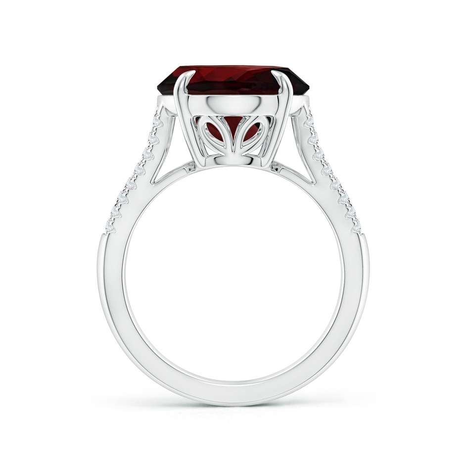 16.07x12.05x6.88mm AAA GIA Certified Oval Garnet Triple Shank Ring with Diamonds in White Gold side 399