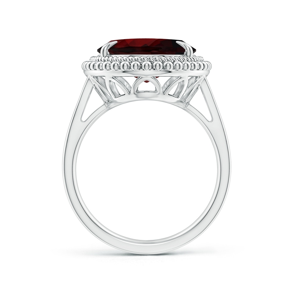 16.07x12.05x6.88mm AAA GIA Certified Oval Garnet Cocktail Ring with Beaded Halo in White Gold side 399