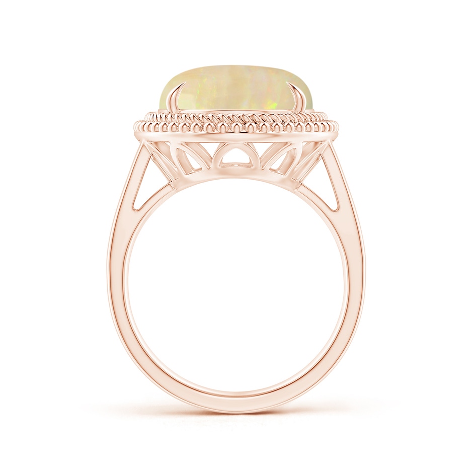 16.41x11.14x5.82mm AAAA GIA Certified Oval Opal Cocktail Ring with Beaded Halo in 18K Rose Gold side 399