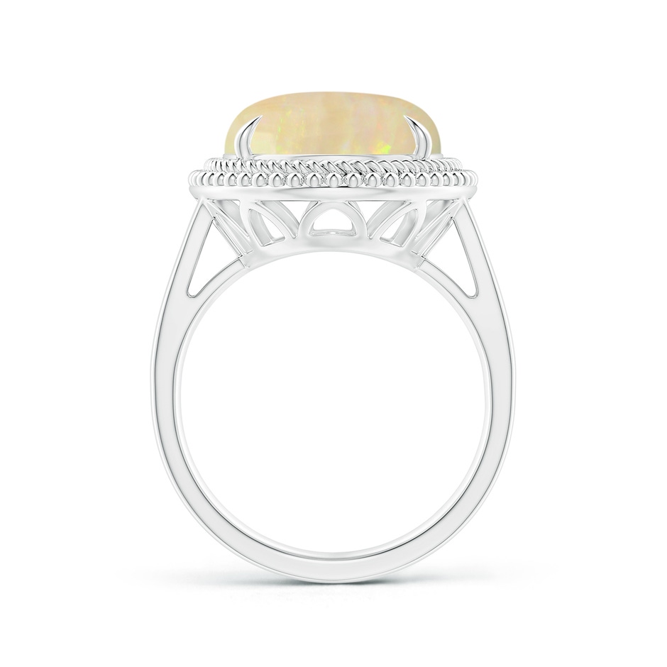 16.41x11.14x5.82mm AAAA GIA Certified Oval Opal Cocktail Ring with Beaded Halo in 18K White Gold side-2