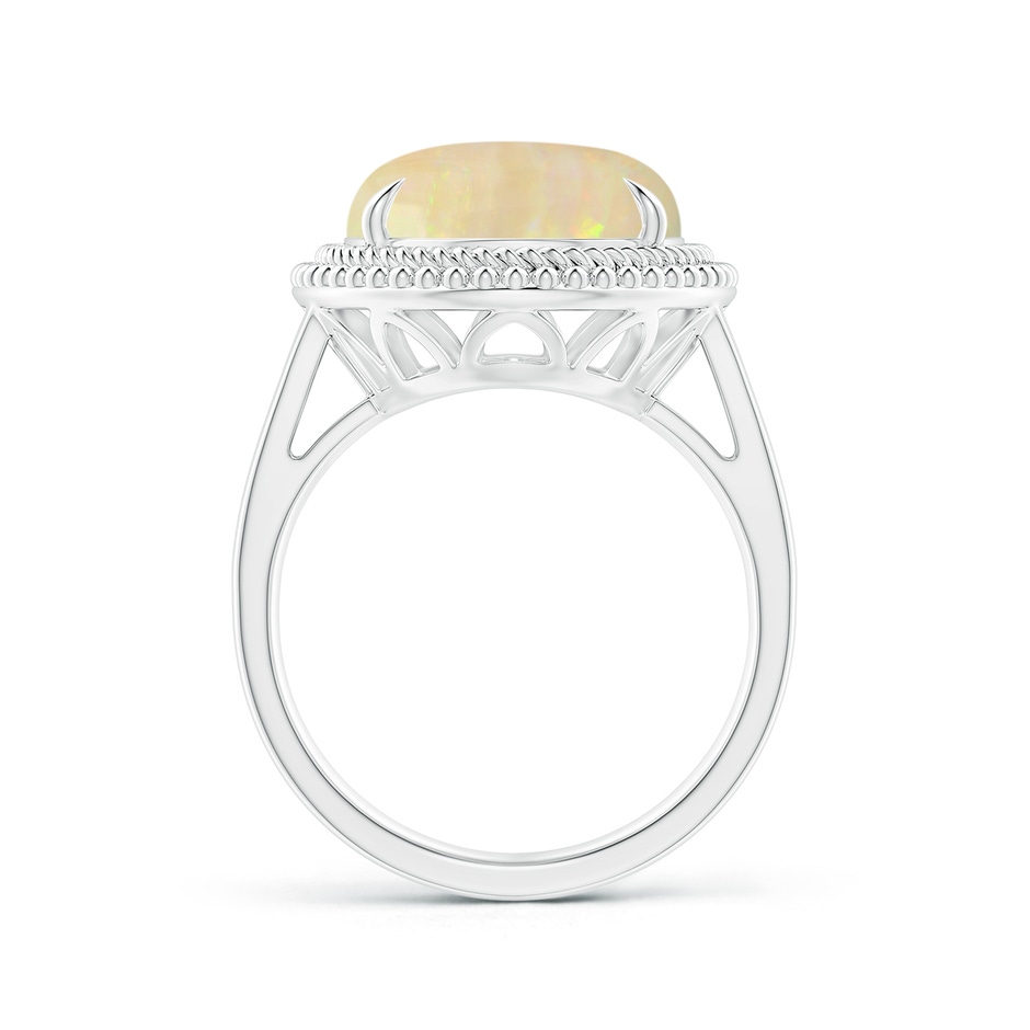 16.41x11.14x5.82mm AAAA GIA Certified Oval Opal Cocktail Ring with Beaded Halo in 18K White Gold side 399