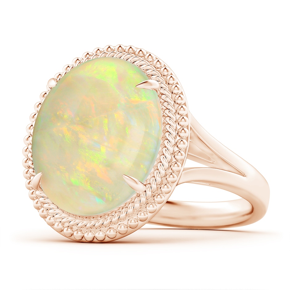 16.41x11.14x5.82mm AAAA GIA Certified Oval Opal Cocktail Ring with Beaded Halo in Rose Gold side 199