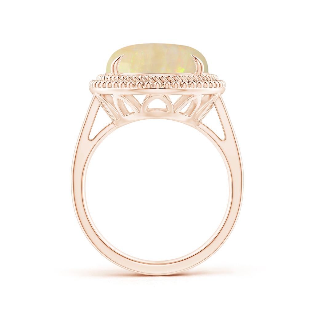 16.41x11.14x5.82mm AAAA GIA Certified Oval Opal Cocktail Ring with Beaded Halo in Rose Gold Side-2