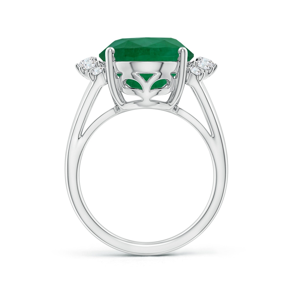 14.03x11.21x7.11mm A GIA Certified Emerald Ring with Side Diamonds in 18K White Gold Side 399