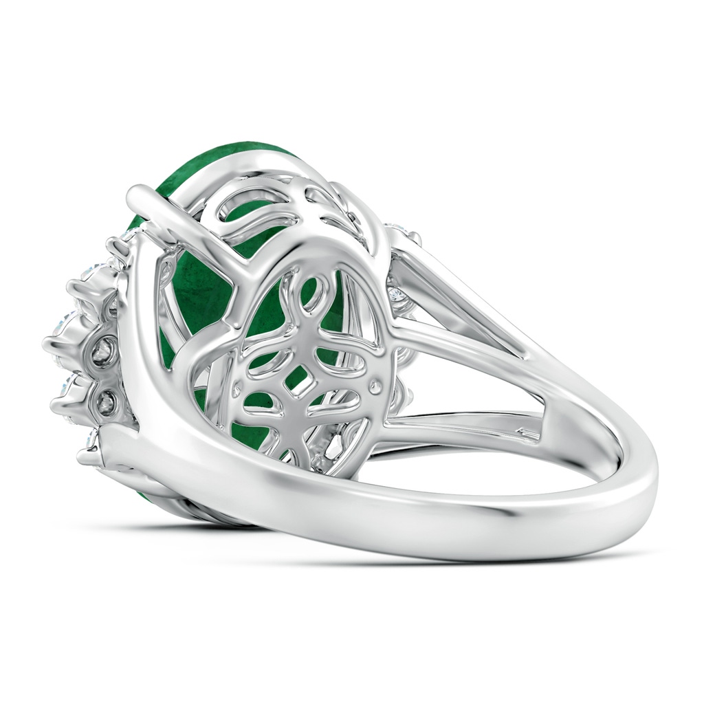 14.03x11.21x7.11mm A GIA Certified Emerald Ring with Side Diamonds in 18K White Gold Side 499