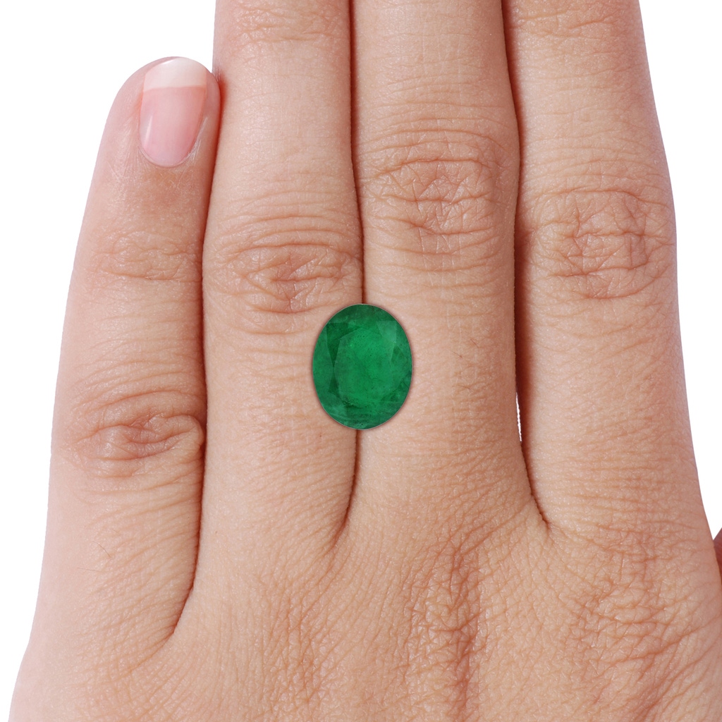 14.03x11.21x7.11mm A GIA Certified Emerald Ring with Side Diamonds in 18K White Gold Side 899